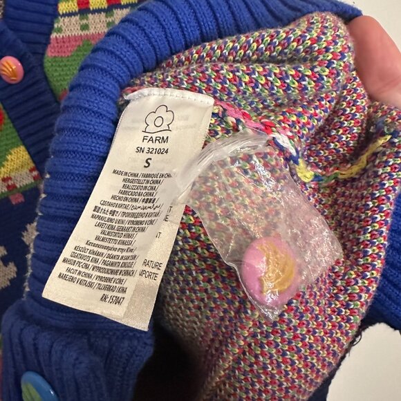 FARM Rio Sweet Orchard Knit Cardigan Sweater Whimsical Bohemian - Small - Picture 6 of 7